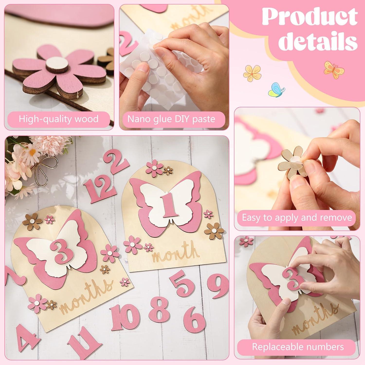 Conjunto de Hitos Mensuales para Bebés Mariposa - 26 Piezas