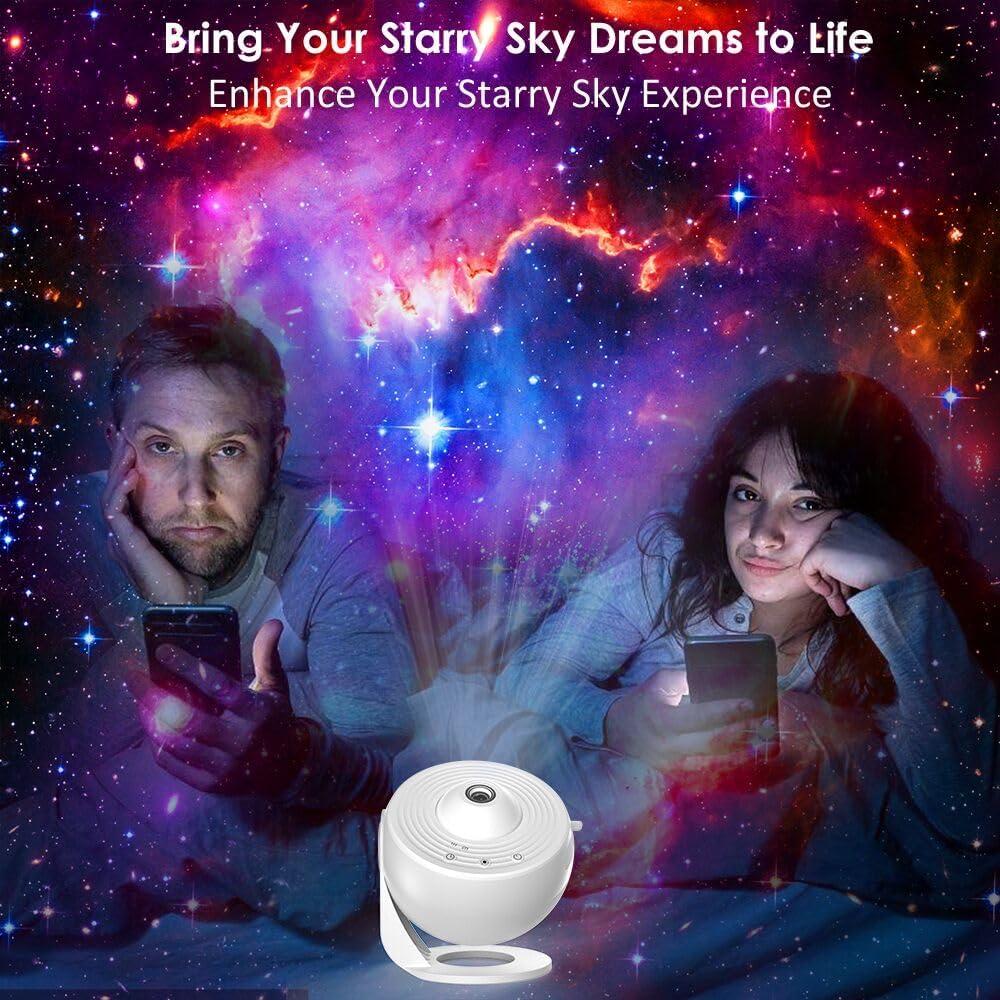 Proyector Planetario LED Blanco con 12 Discos Galácticos