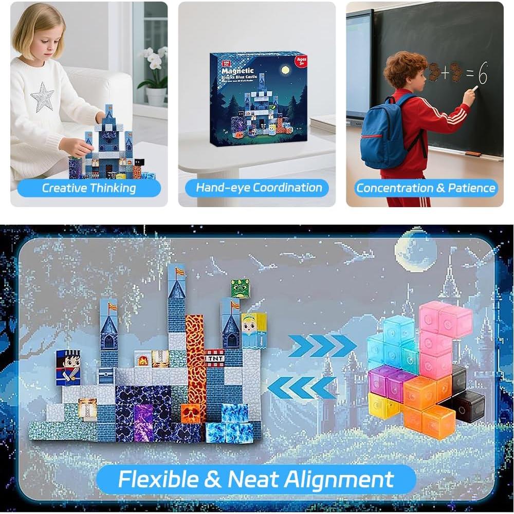 Bloques Magnéticos de Construcción Lolomi 100PCS Educativos STEM