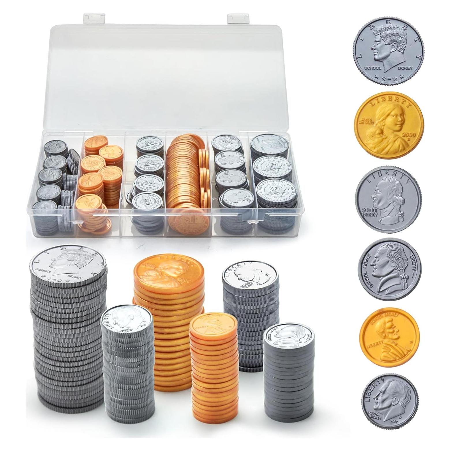 Juego de Monedas Falsas TH - 300 PCS para Niños