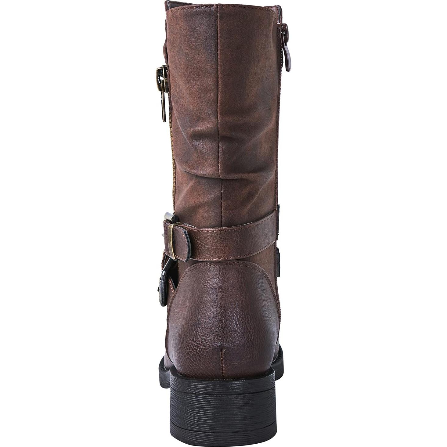 Botas Biker a Media Pantorrilla Globalwin para Mujer - Marrón