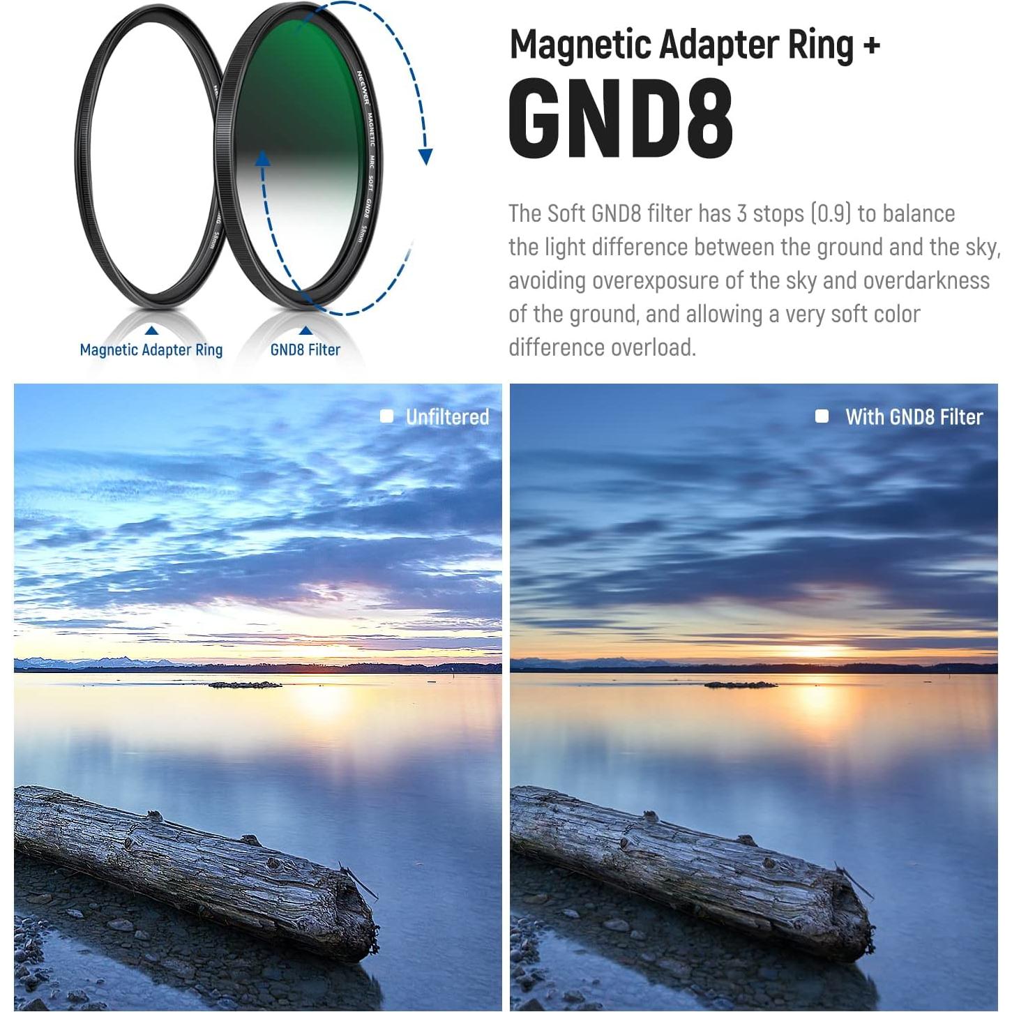 Filtro Magnético NEEWER 58mm 5 en 1 con Difusión y ND