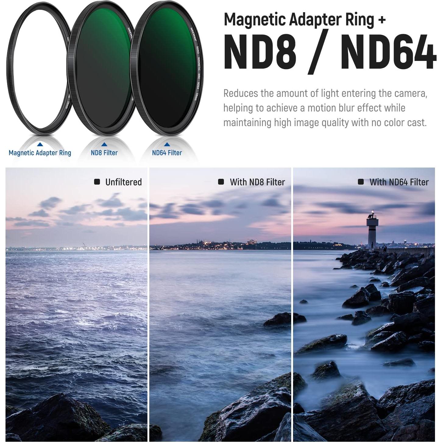 Filtro Magnético NEEWER 58mm 5 en 1 con Difusión y ND