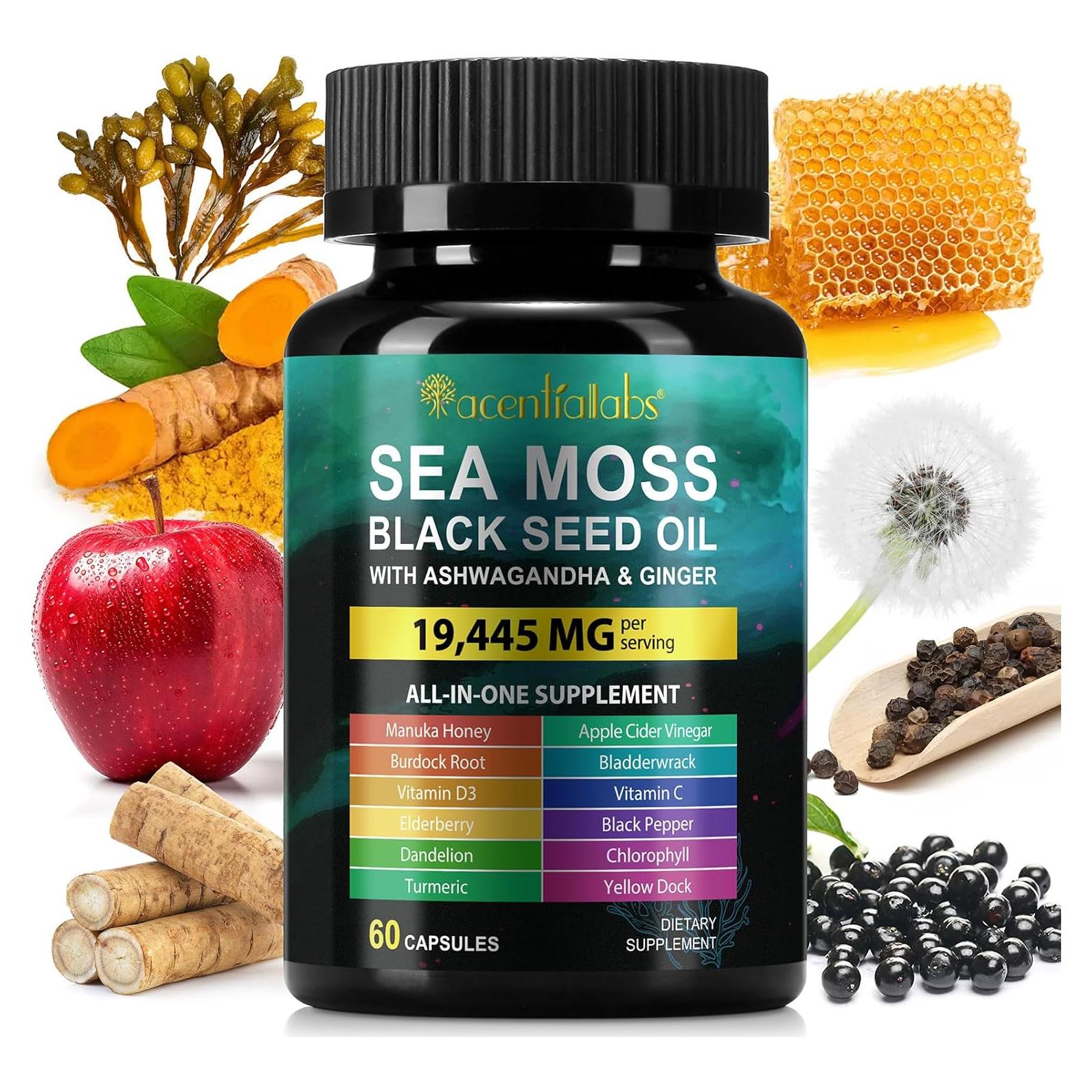 Cápsulas de Aceite de Semilla Negra Musgo Marino 60 Unidades