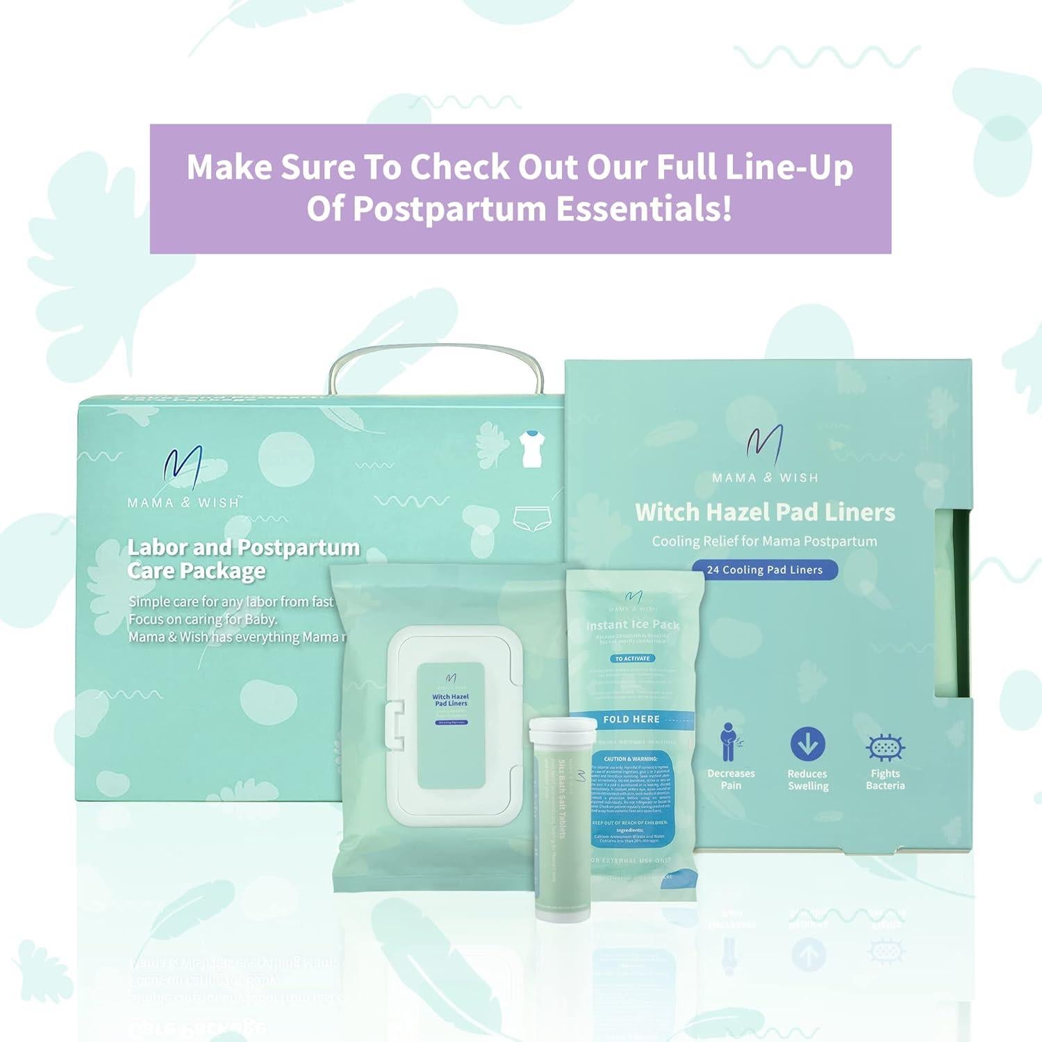 Almohadillas de Hamamelis Mama & Wish Postparto 24 Unidades