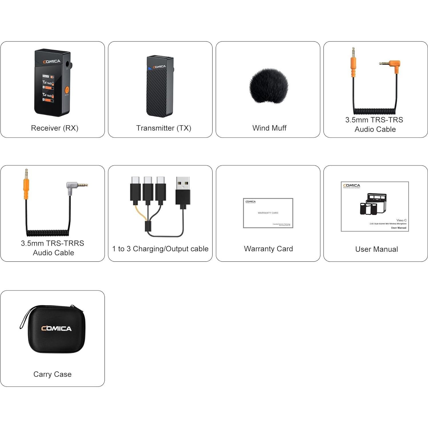 Micrófono Lavalier Inalámbrico COMICA Vimo C1 con Cancelación de Ruido