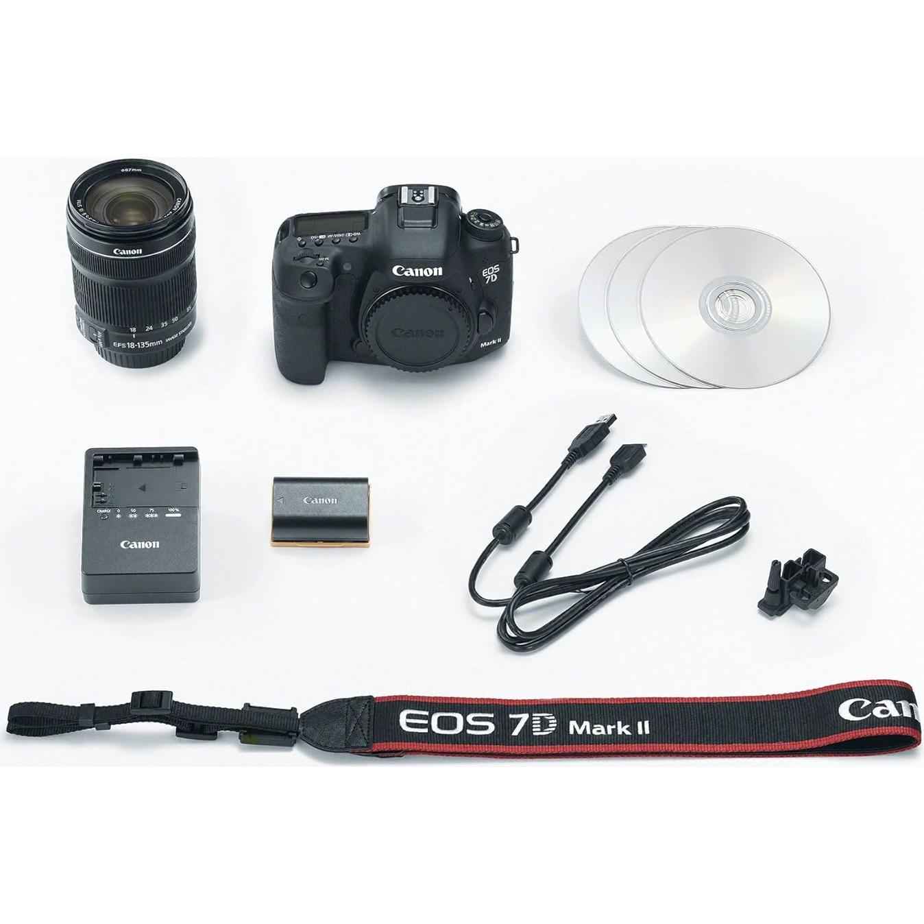 Cámara DSLR Canon EOS 7D Mark II 20.2 MP con lente 18-135mm