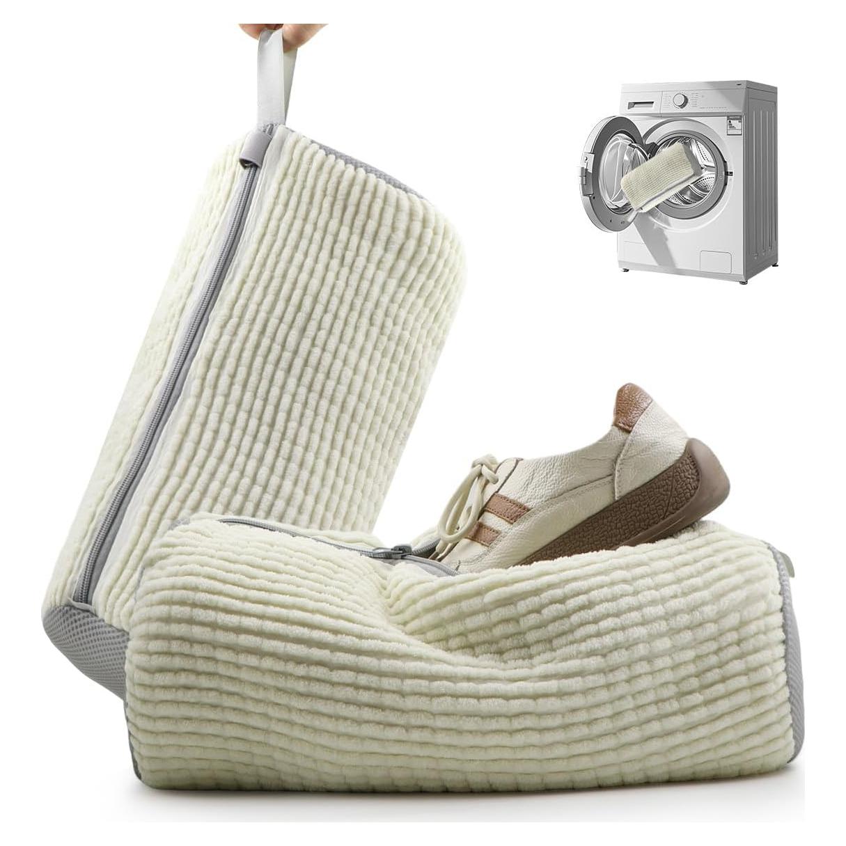 Bolsa de Lavado de Zapatos Reutilizable Genérico 39x19 cm 2 PCS Beige