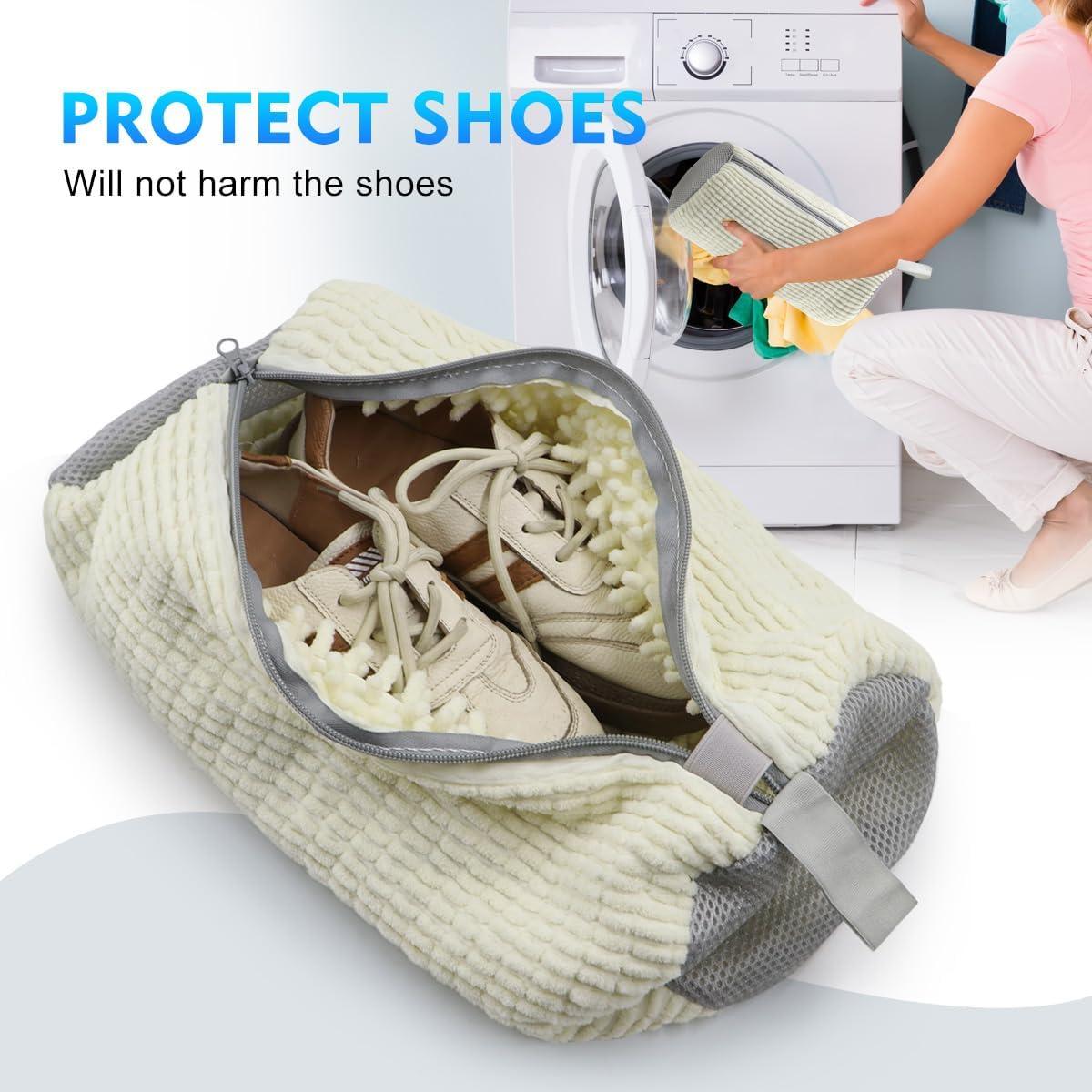 Bolsa de Lavado de Zapatos Reutilizable Genérico 39x19 cm 2 PCS Beige