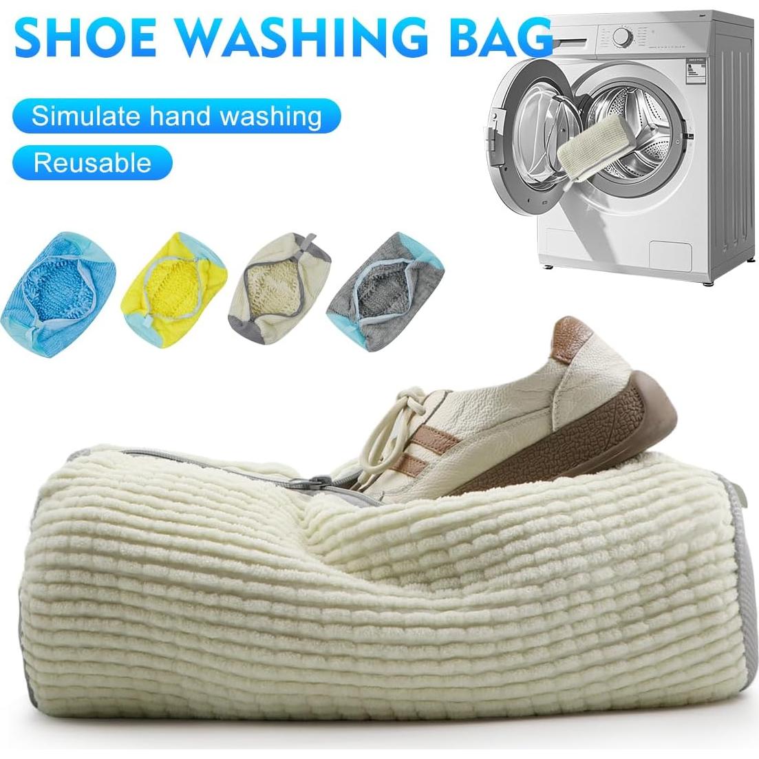 Bolsa de Lavado de Zapatos Reutilizable Genérico 39x19 cm 2 PCS Beige