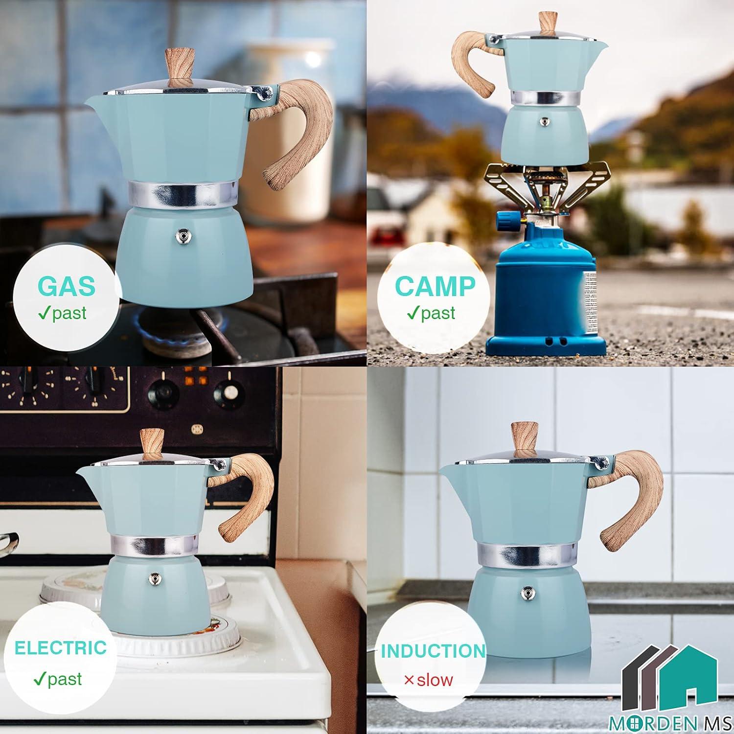 Cafetera Moka Pot MORDEN MS 6 Tazas Manual Azul 300ml