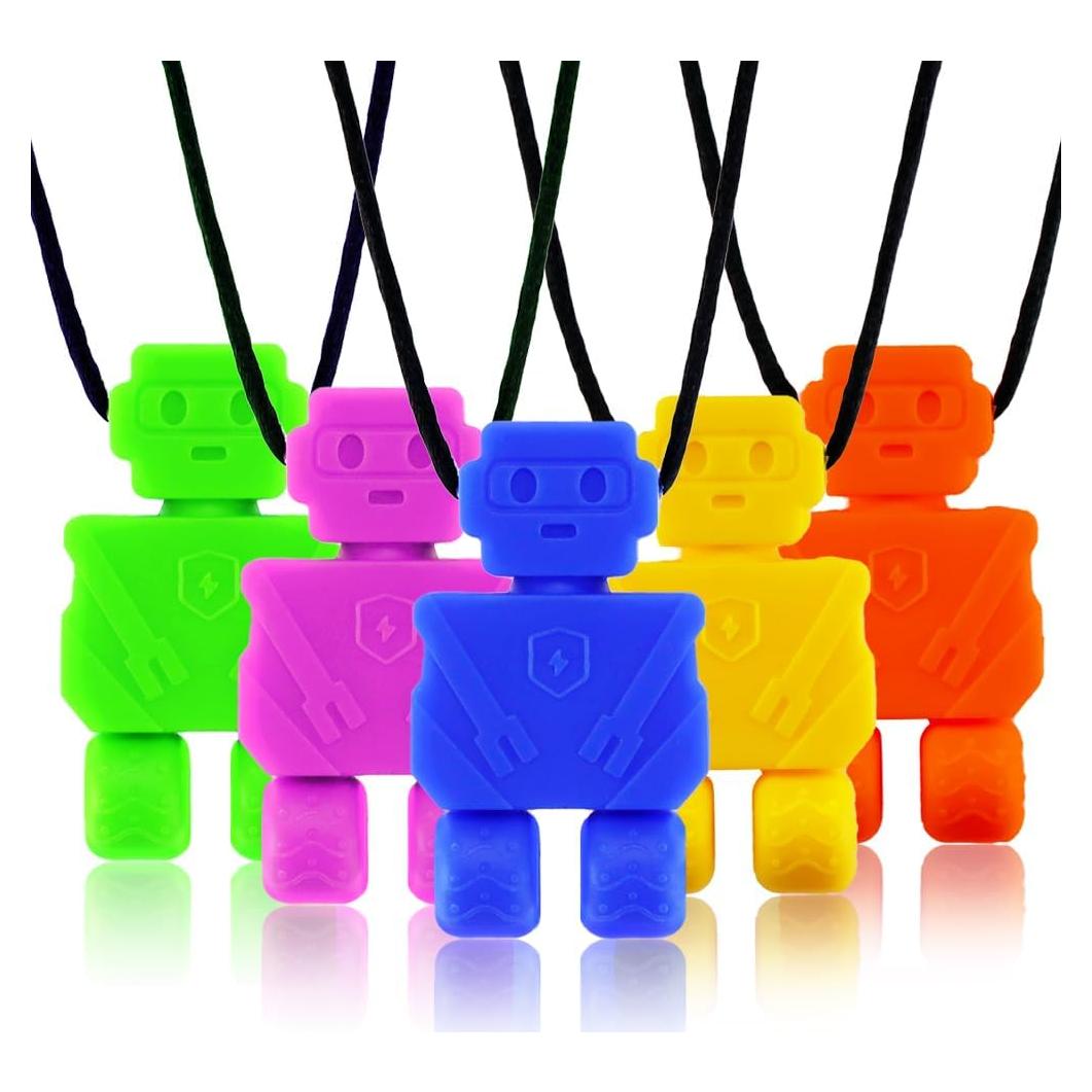 Collar Masticable Sensorial TUXEPOC 5 Piezas Robot para Niños