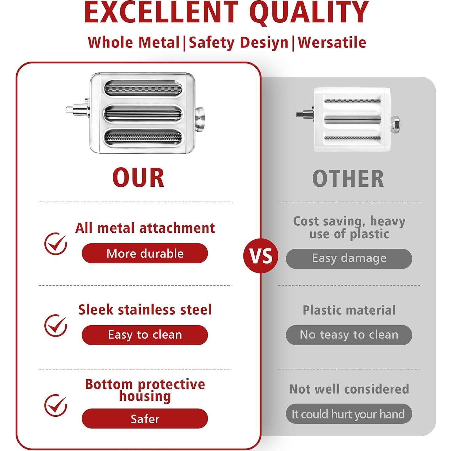 Accesorio de Pasta 3 en 1 COOKRA para Batidoras KitchenAid