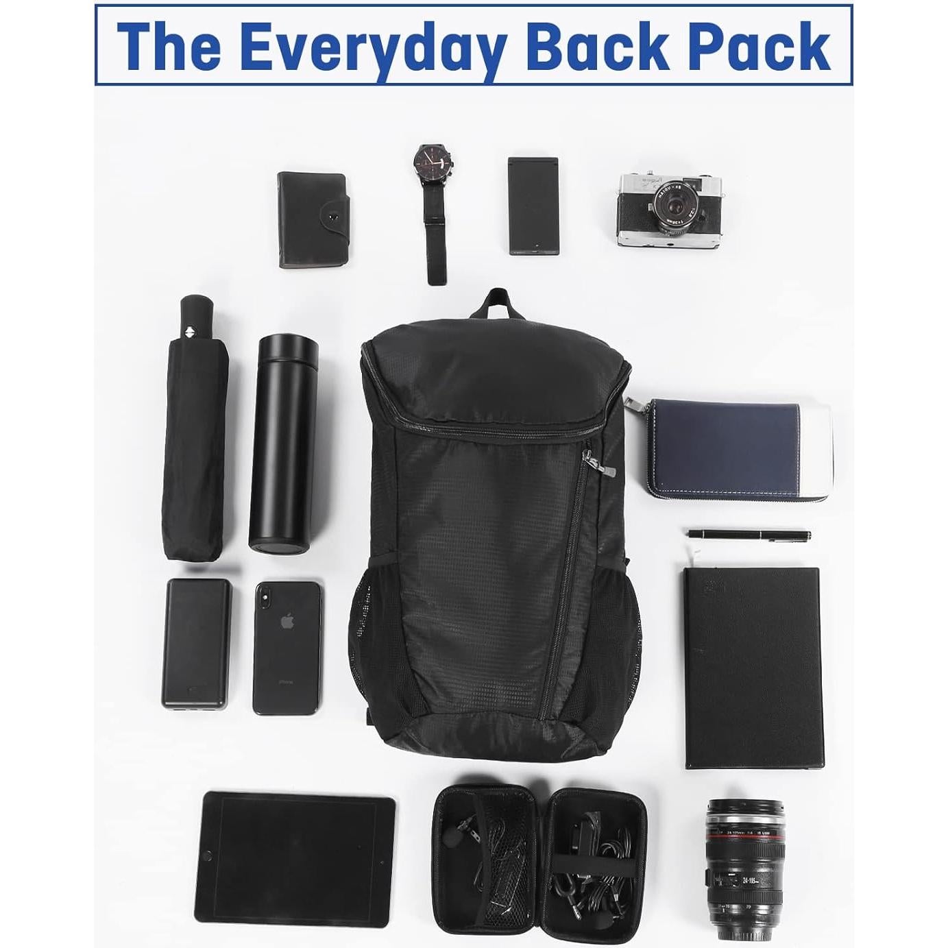 Mochila de Senderismo DOVO 20L Impermeable Azul Plegable