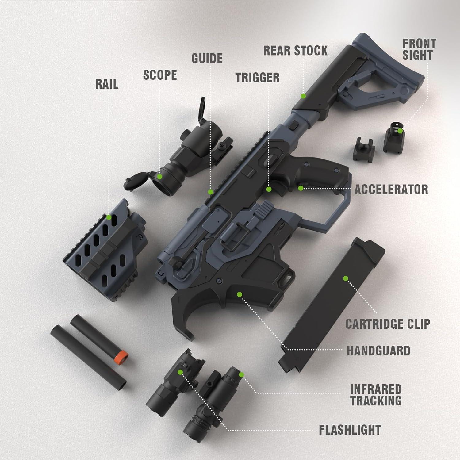 Pistola de espuma SOFITEN Viktor con chaleco y 120 dardos