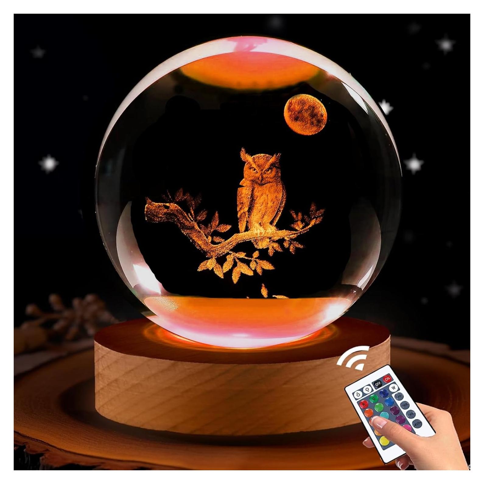 Luz Nocturna 3D de Búho Shellvcase con Control Remoto 8 cm