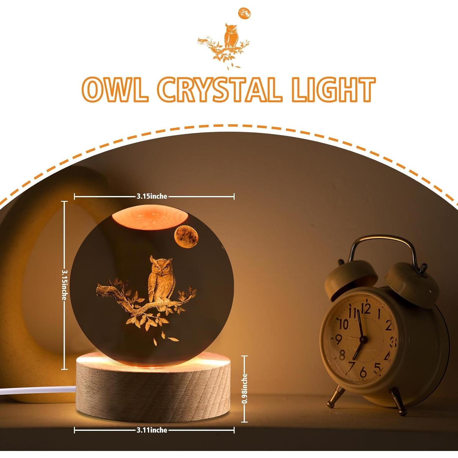 Luz Nocturna 3D de Búho Shellvcase con Control Remoto 8 cm