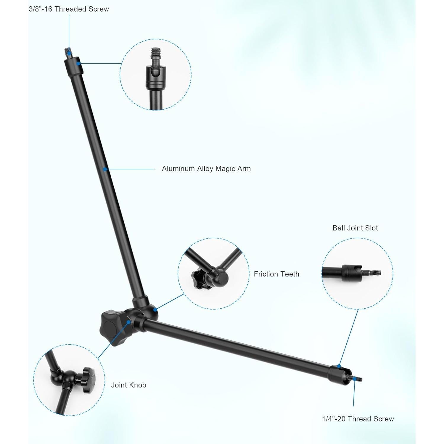 Soporte de Micrófono Brazo Mágico Ajustable 54.5 cm Negro