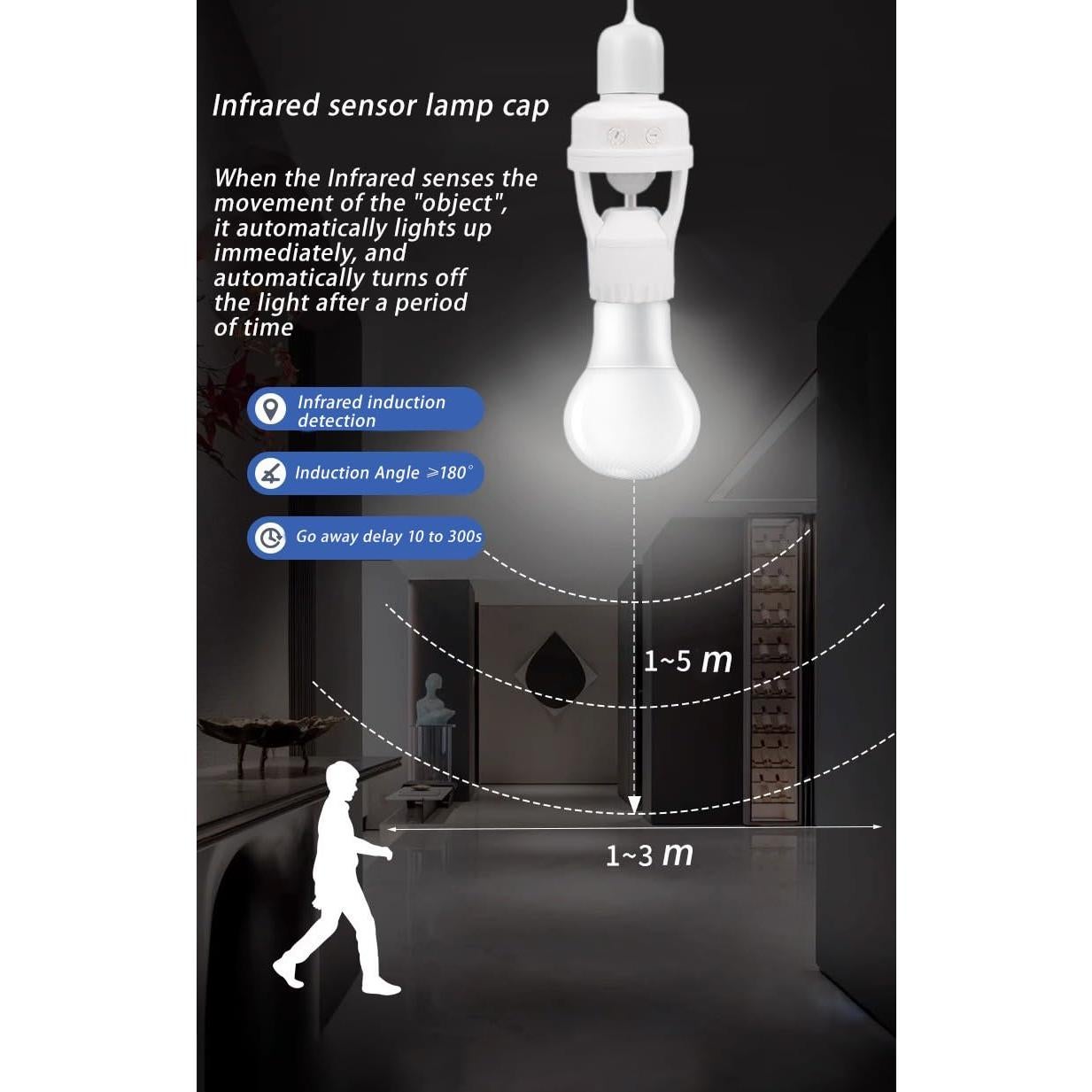 Adaptador de Enchufe con Sensor de Movimiento Lightstar E26 E27
