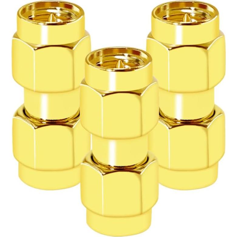 Adaptador Coaxial SMA Macho a Macho CNARIO 3 Piezas Dorado