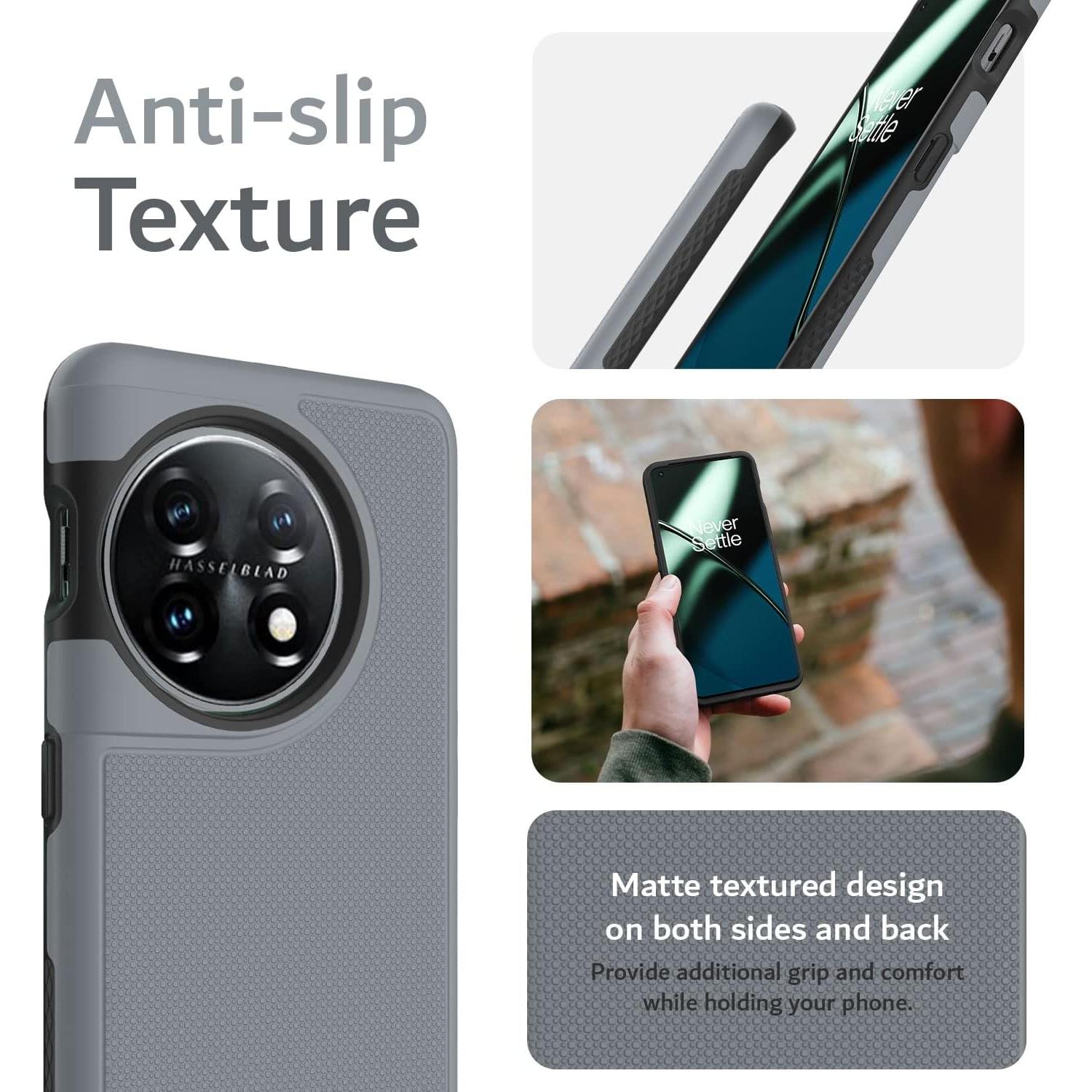 Funda TUDIA DualShield Grip para OnePlus 11 5G - Gris