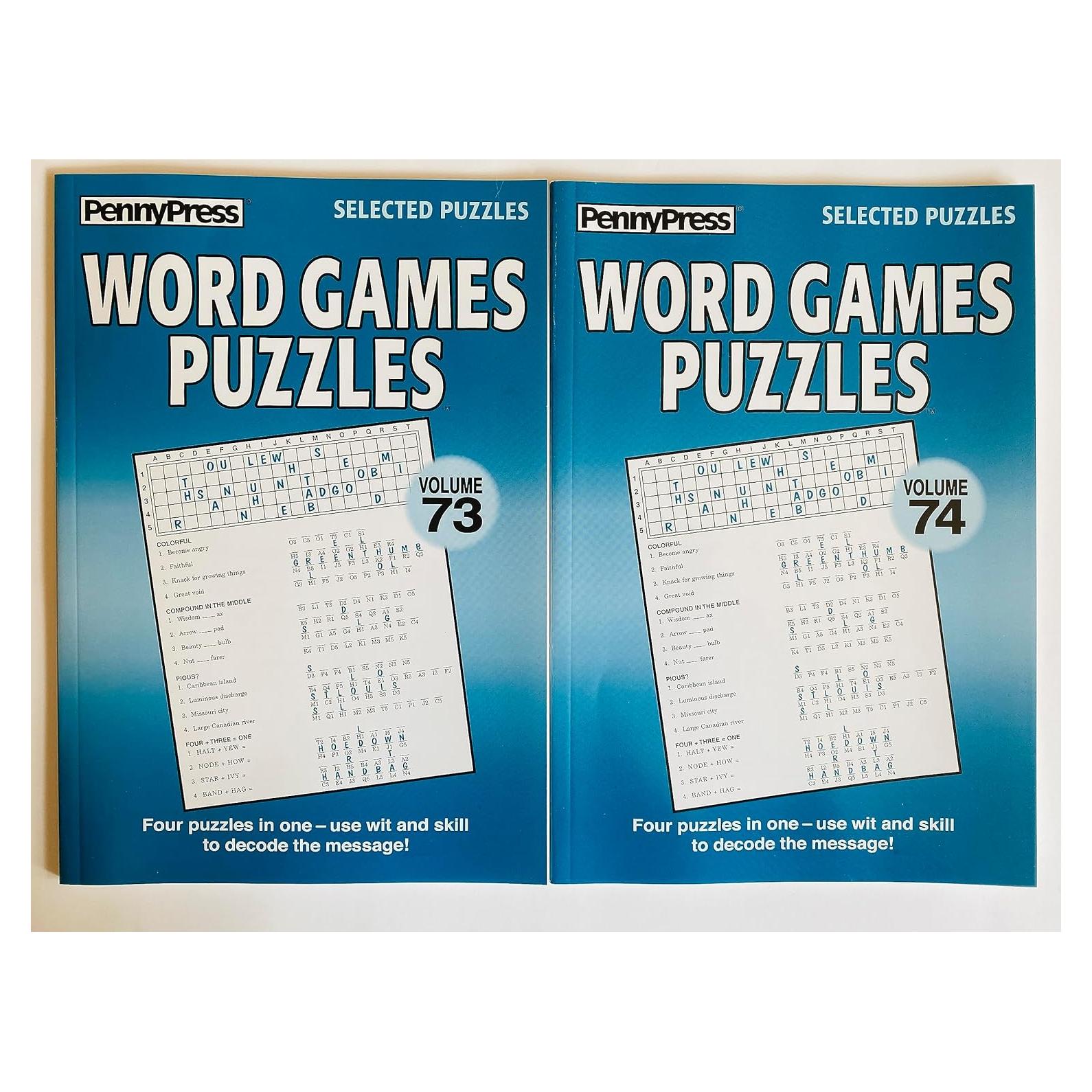 Juegos de Palabras Puzzles Penny Press Vol. 73 y 74 - 110 Páginas