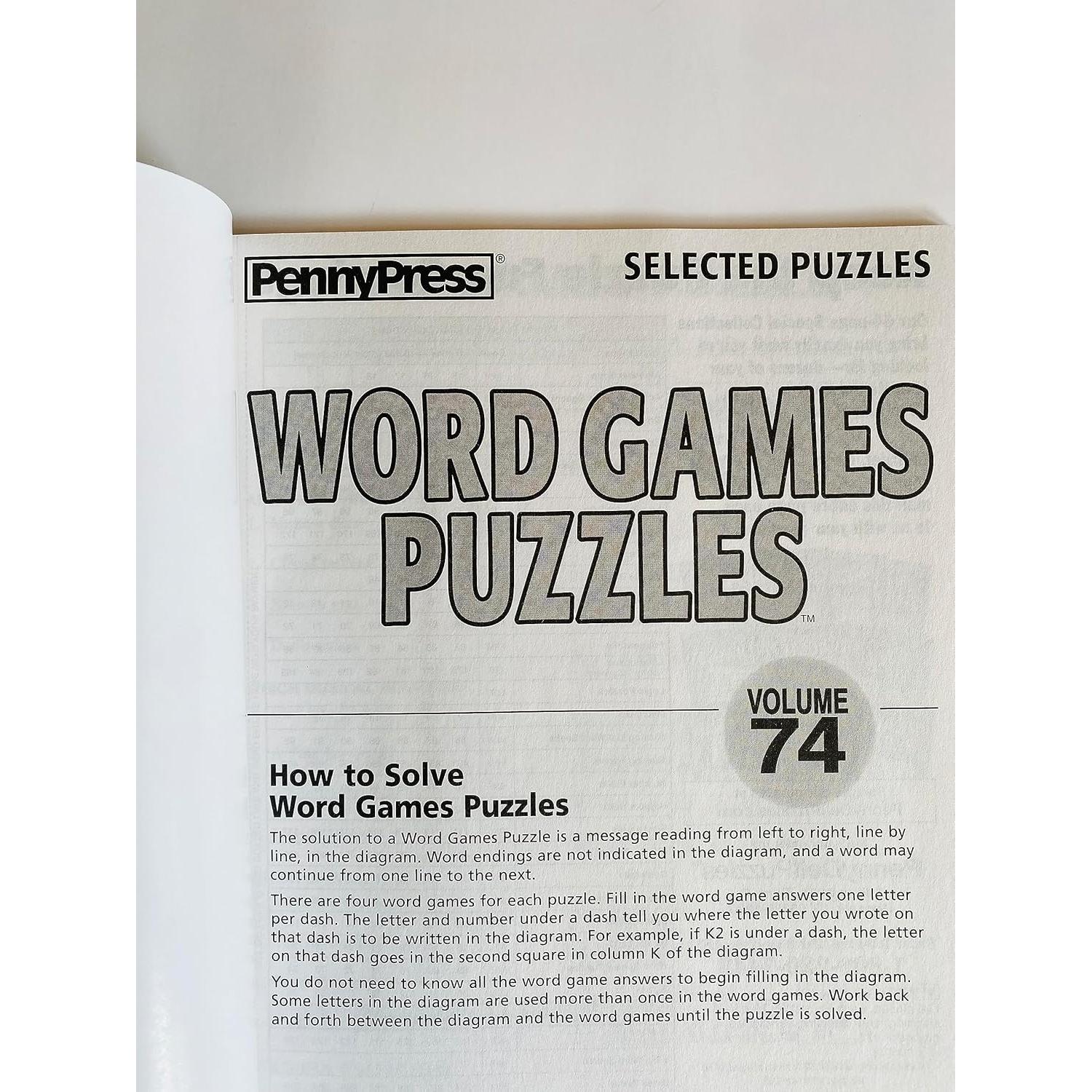 Juegos de Palabras Puzzles Penny Press Vol. 73 y 74 - 110 Páginas