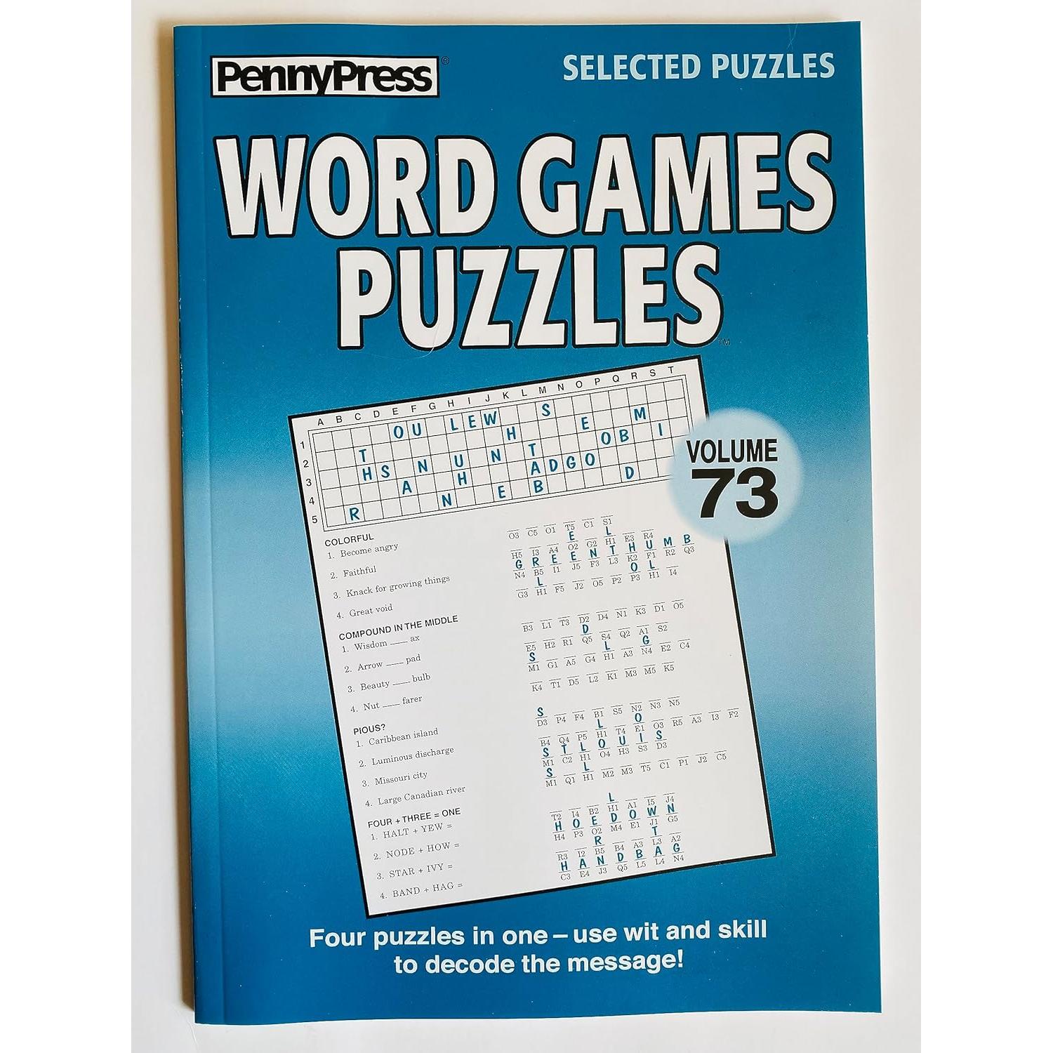 Juegos de Palabras Puzzles Penny Press Vol. 73 y 74 - 110 Páginas