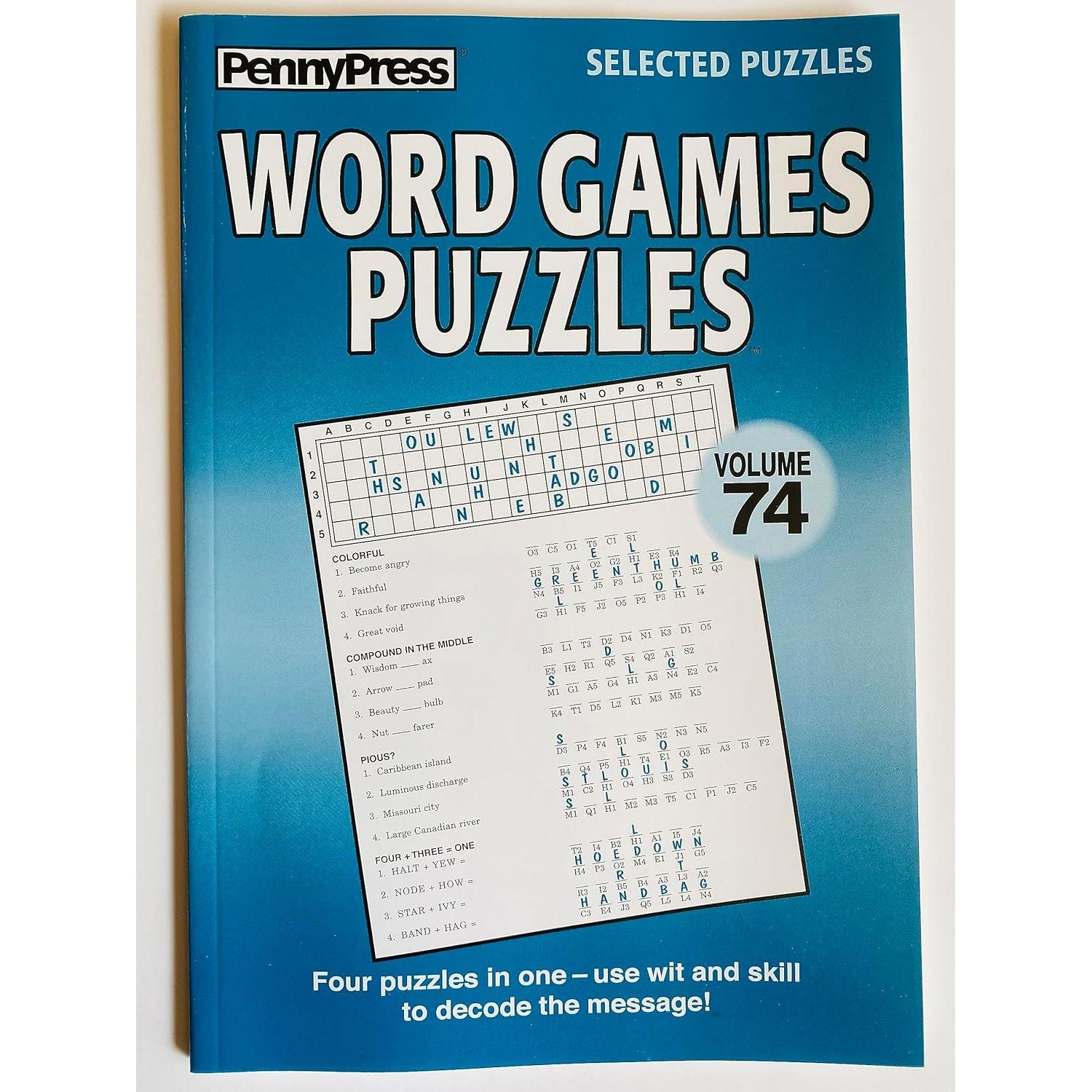 Juegos de Palabras Puzzles Penny Press Vol. 73 y 74 - 110 Páginas