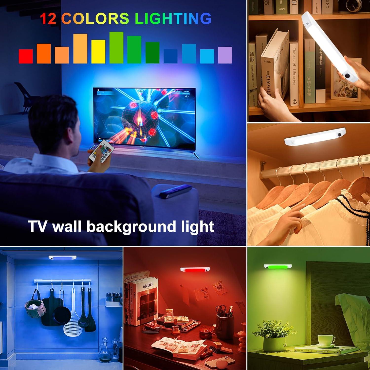 Luz LED Bajo Gabinete BIGMONAT RGB 10" Control Remoto