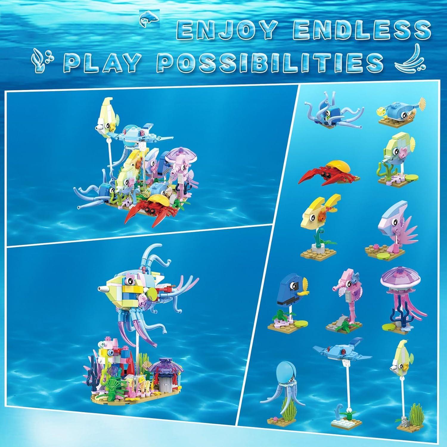 Set de Construcción Creativa BeepZipp Mini Mundo Marino 12 en 2