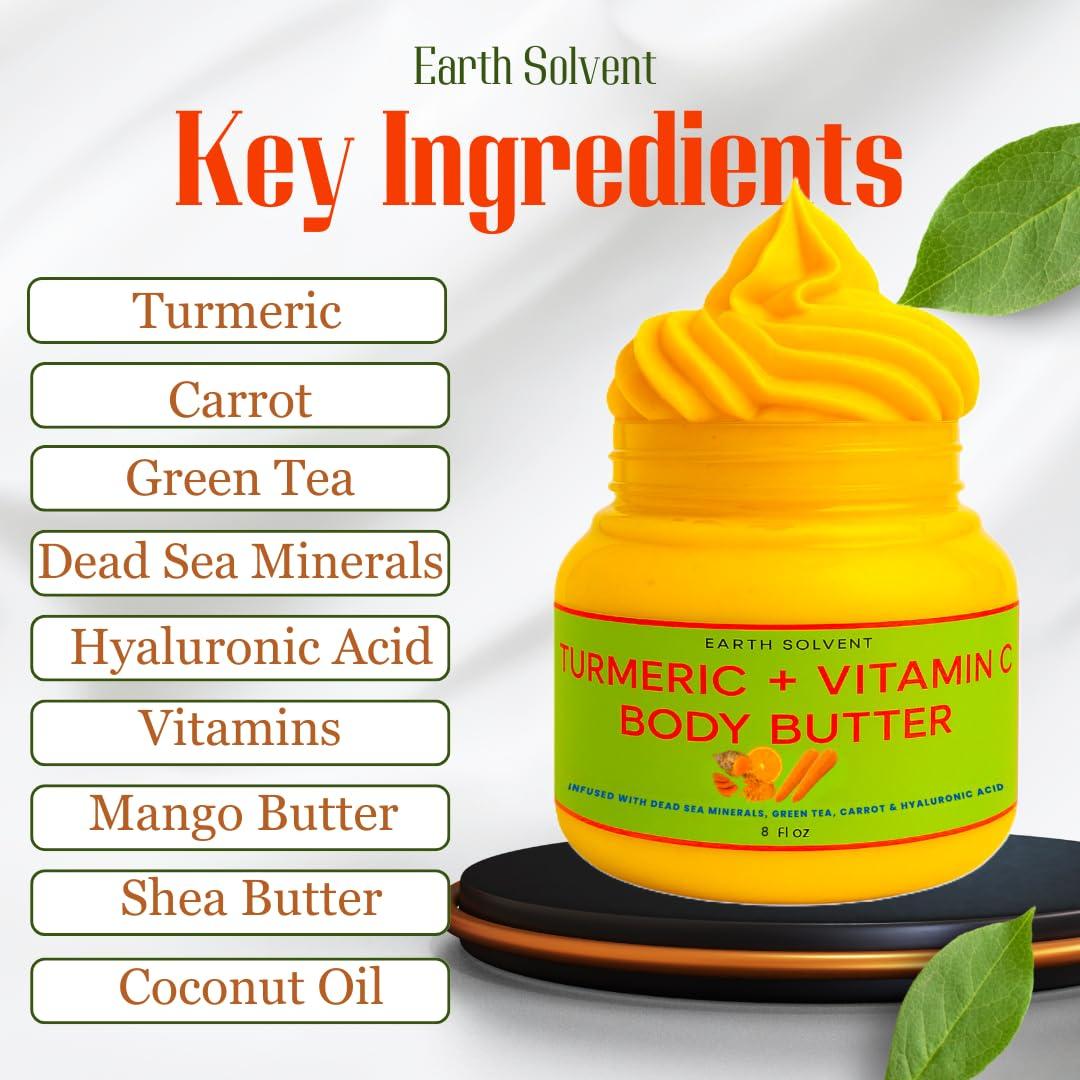 Manteca Corporal de Cúrcuma Earth Solvent 226g Hidratante