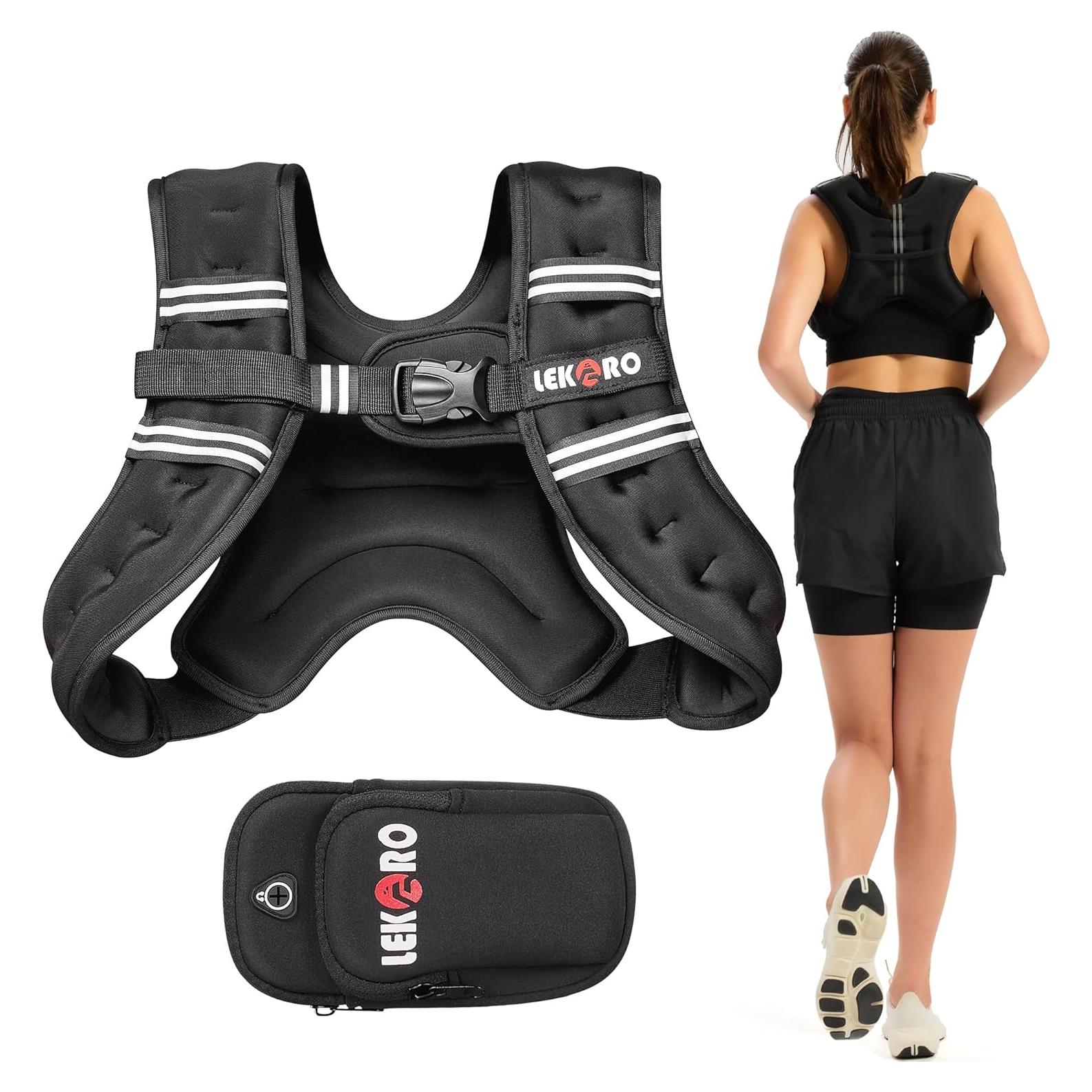 Chaleco con peso ajustable LEKÄRO 5.44kg para entrenamiento