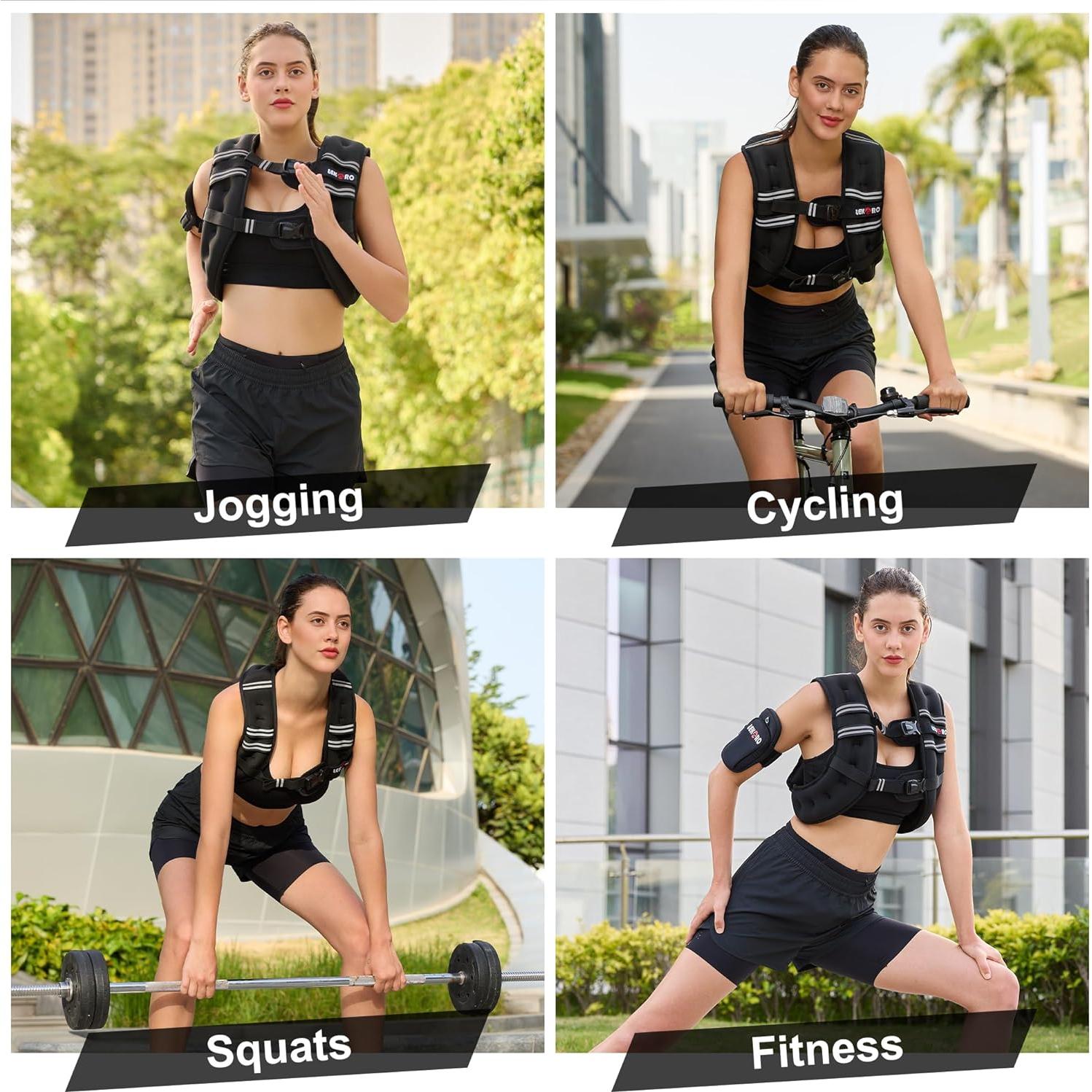 Chaleco con peso ajustable LEKÄRO 5.44kg para entrenamiento