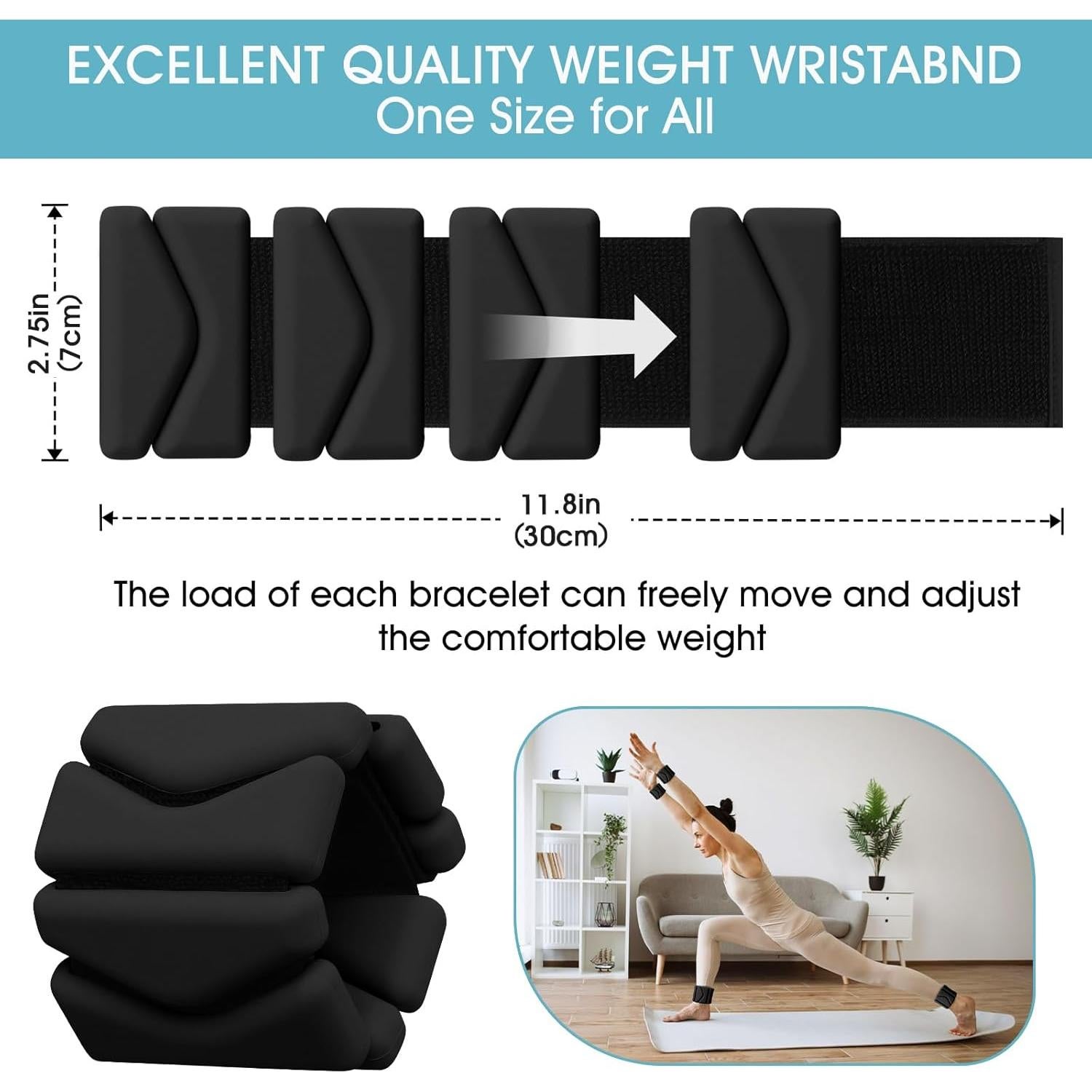 Pesas de Muñeca y Tobillo Grednfhat Ajustables 0.9kg