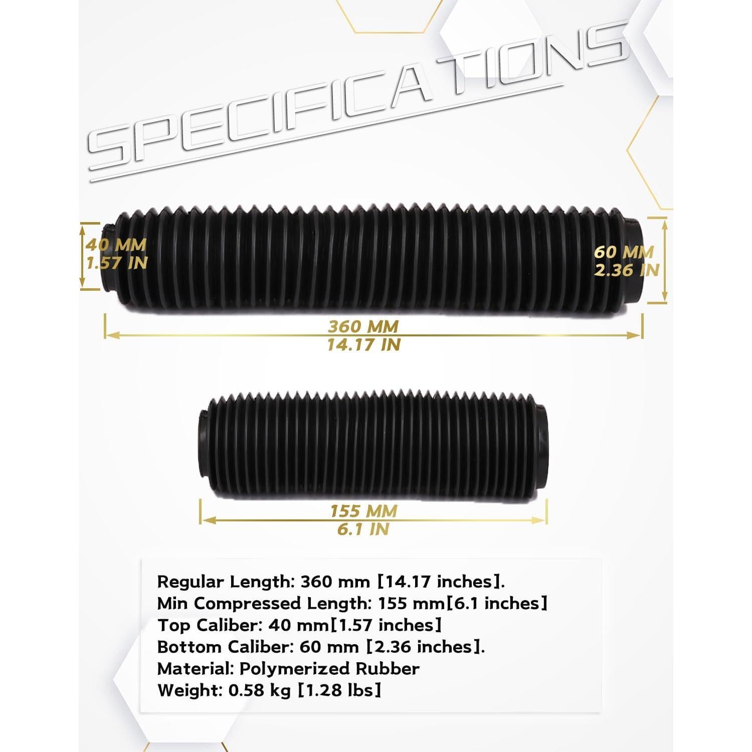 Botas de Horquilla Delantera YSMOTO para Motocicletas - Negro