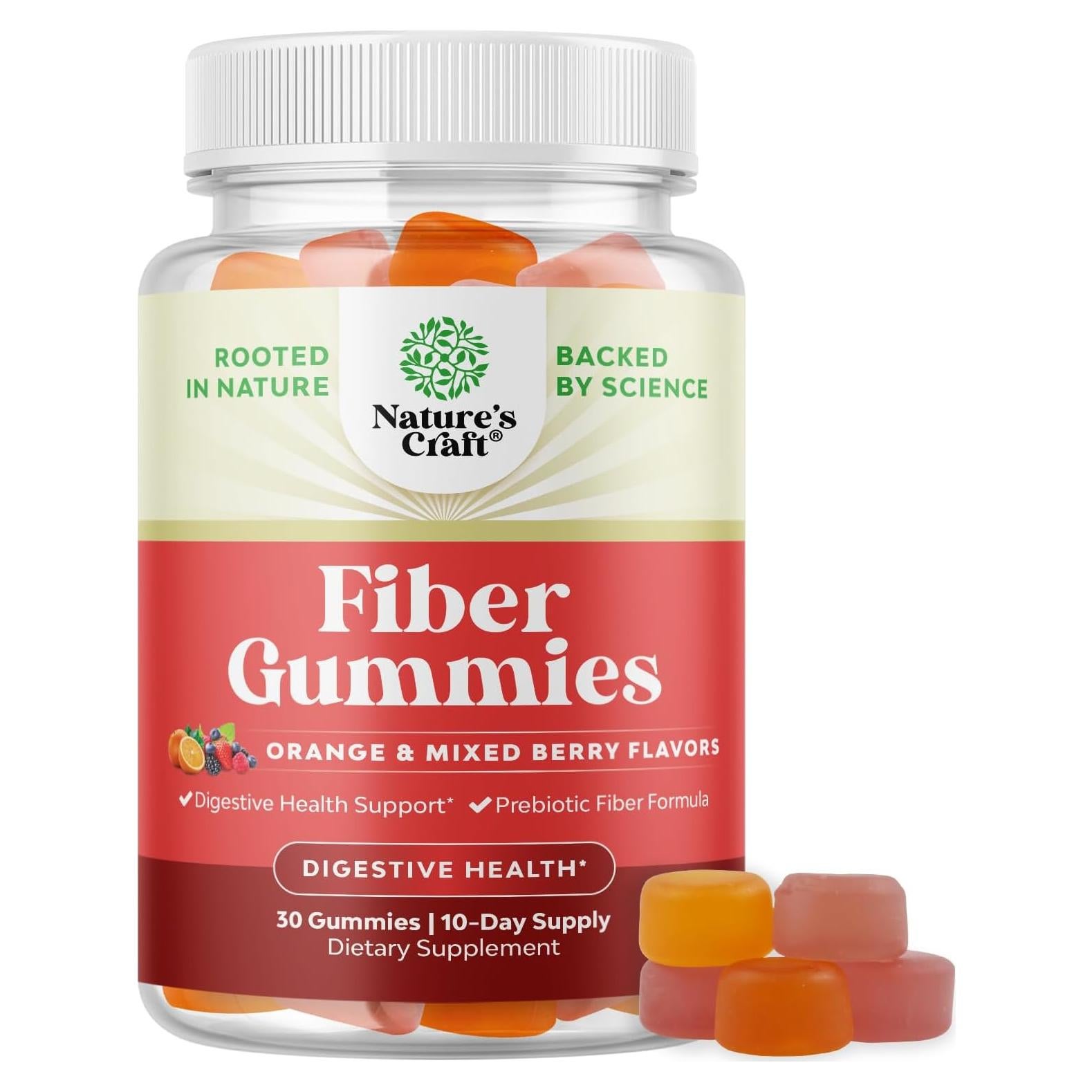 Gomitas de Fibra Prebiótica Natures Craft 30 Unidades - Suplemento Digestivo Vegano