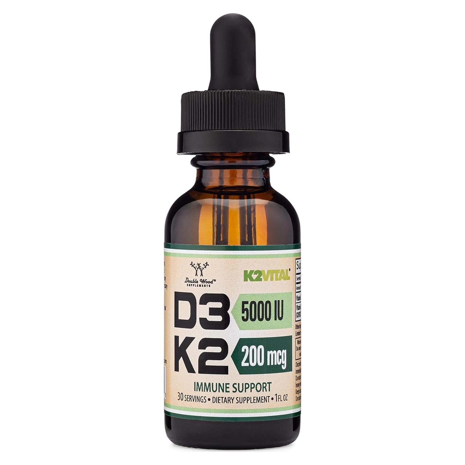 Vitamina D3 K2 5000 UI Gotas Líquidas 30 ml Double Wood