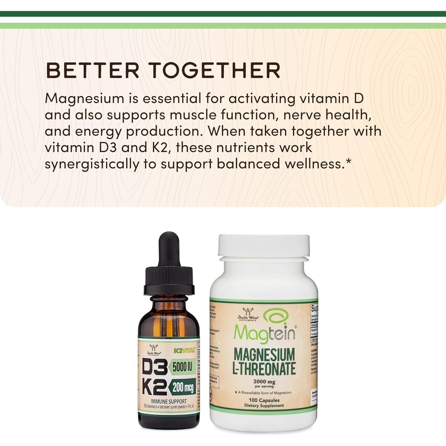 Vitamina D3 K2 5000 UI Gotas Líquidas 30 ml Double Wood