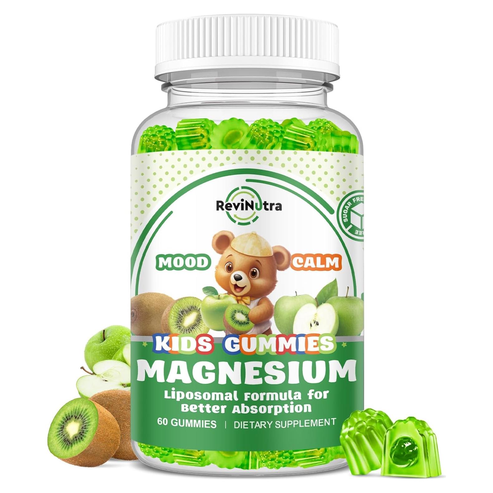 Gomitas de Magnesio Glicinato ReviNutra 60 Unidades Sabor Manzana Kiwi