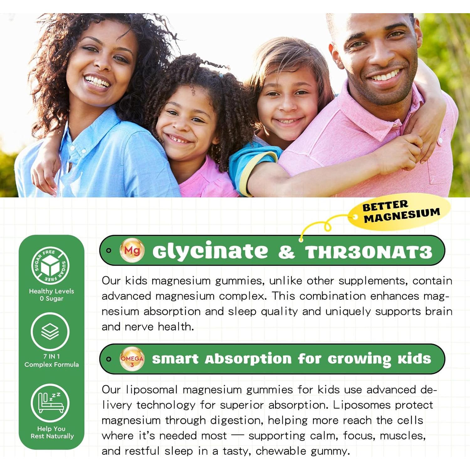 Gomitas de Magnesio Glicinato ReviNutra 60 Unidades Sabor Manzana Kiwi