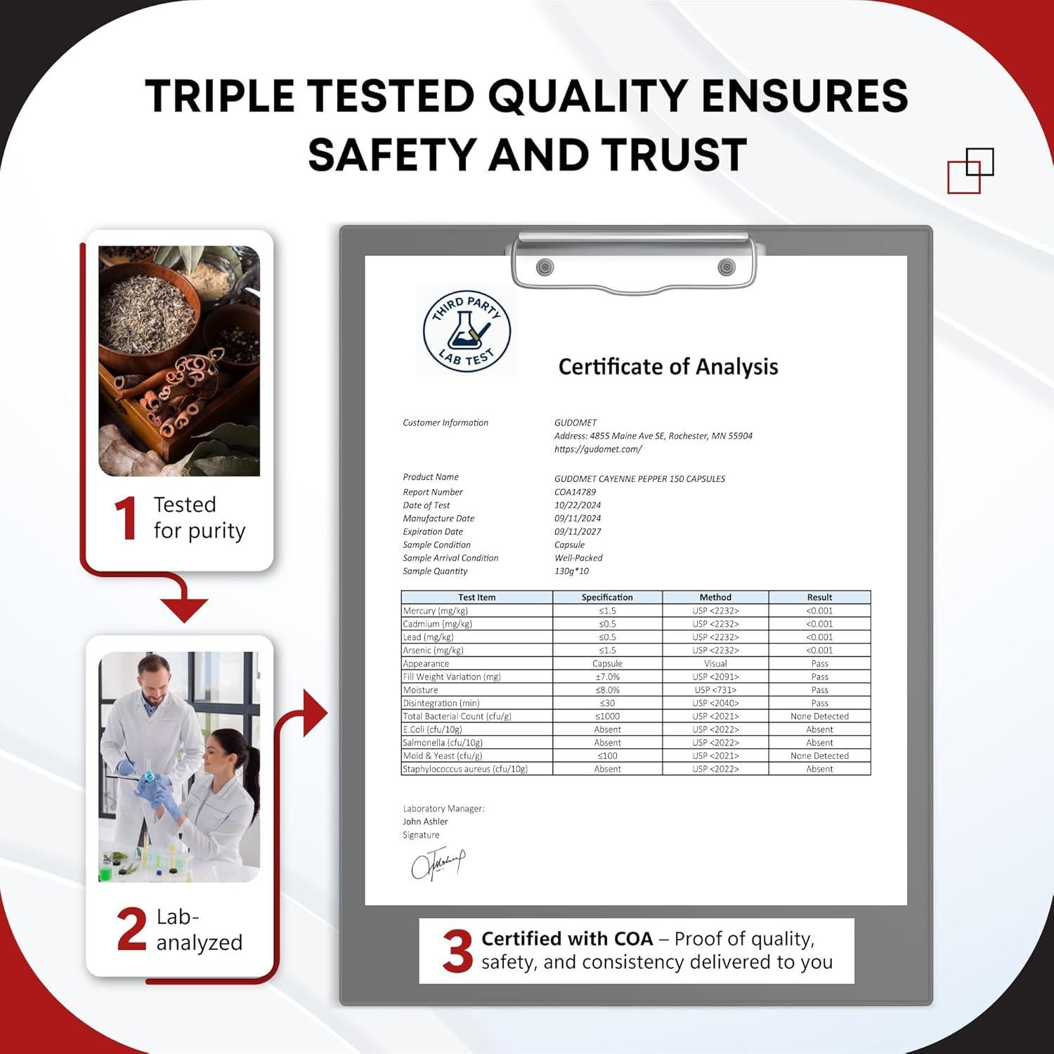 Suplemento de Pimienta de Cayena Gudomet 150 Cápsulas 500mg