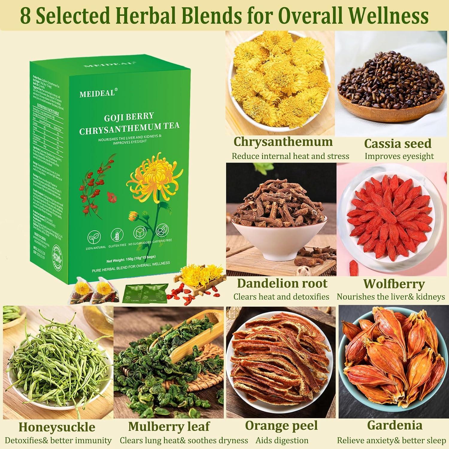 Té Herbal Meideal de Goji Berry y Crisantemo 15 Bolsitas