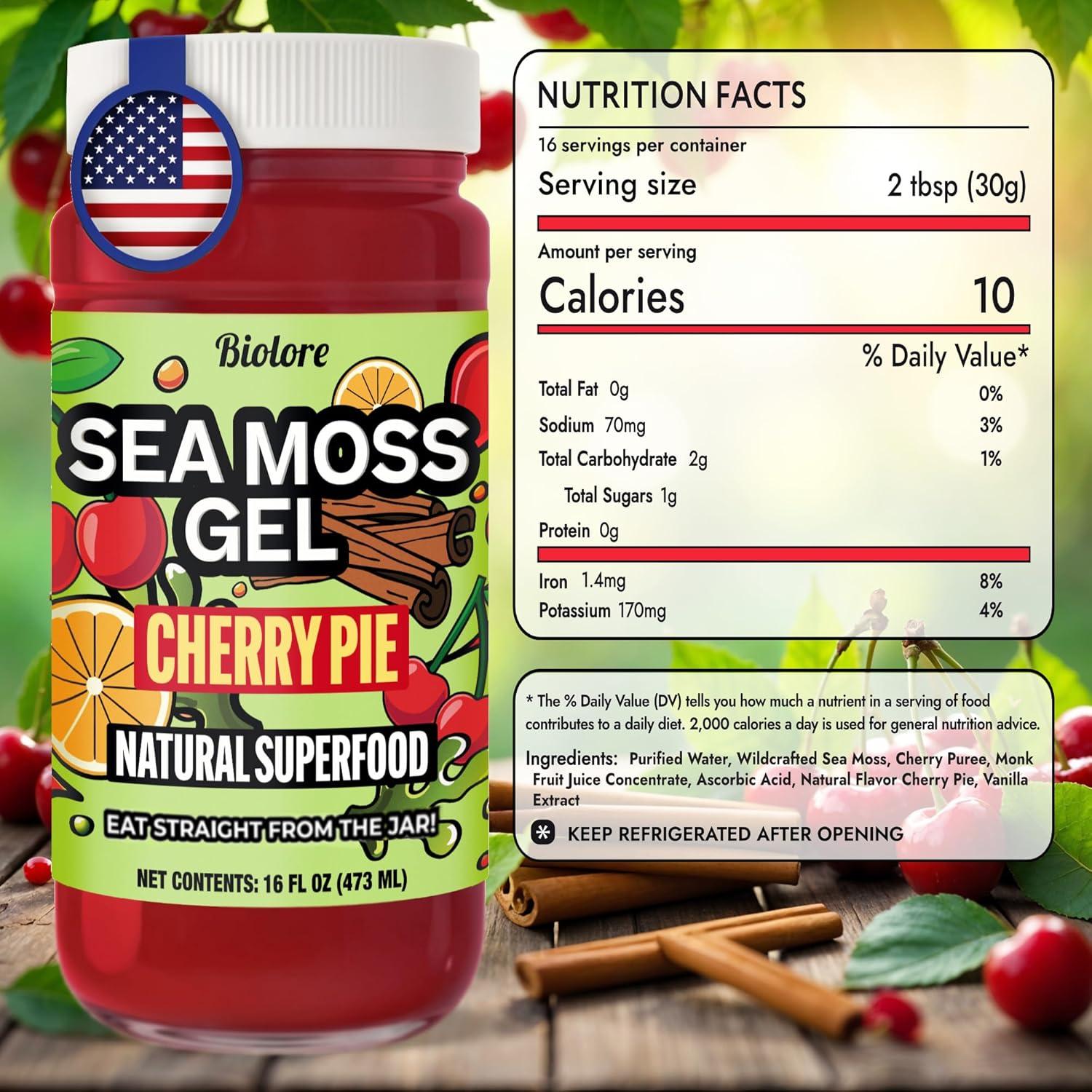 Gel de Musgo Marino Biolore 16 oz Pastel de Cereza Vegano