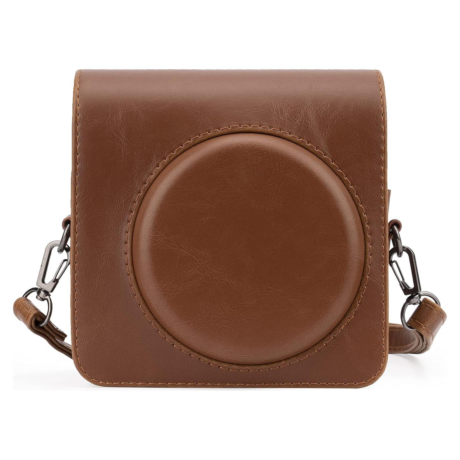 Funda Protectora Frankmate para Cámara Fujifilm Instax SQ1 - Cuero PU Marrón