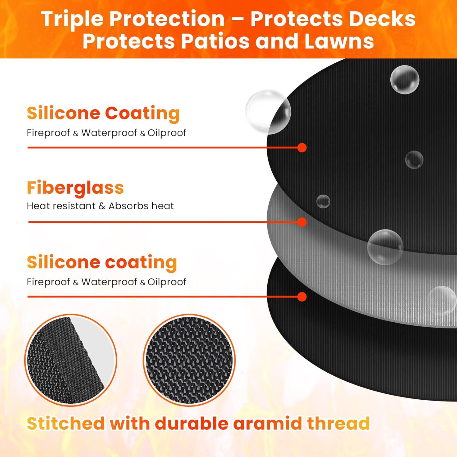 Tapete para Fogata Rymtox 106.68 cm Doble Cara Impermeable