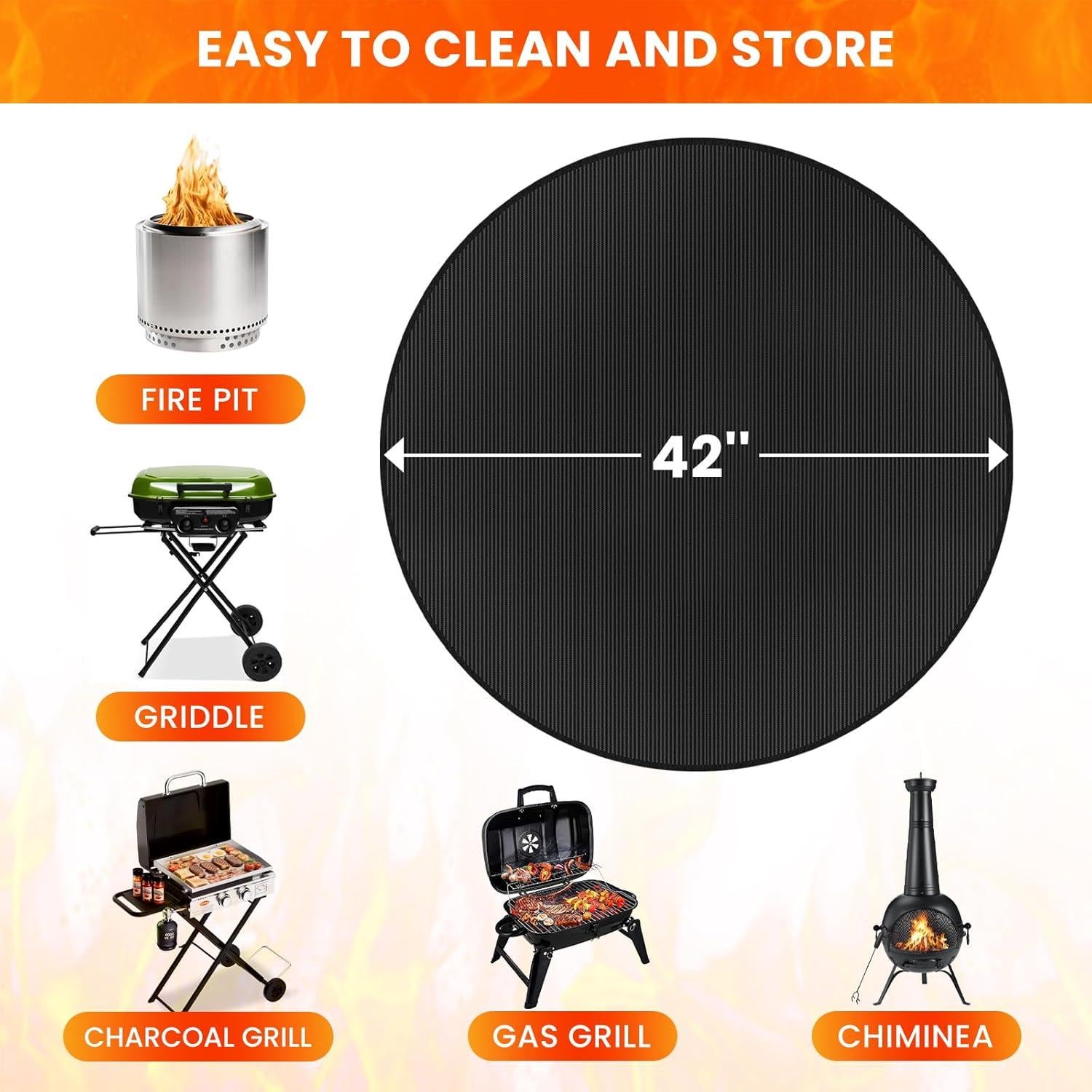 Tapete para Fogata Rymtox 106.68 cm Doble Cara Impermeable