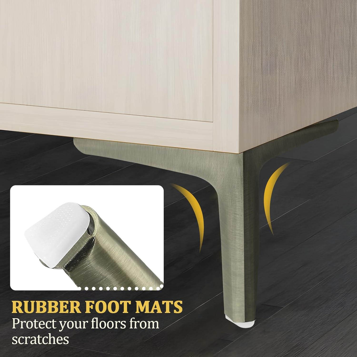 Juego de 4 Patas de Mueble de Metal Kyuionty 10cm Latón Antiguo