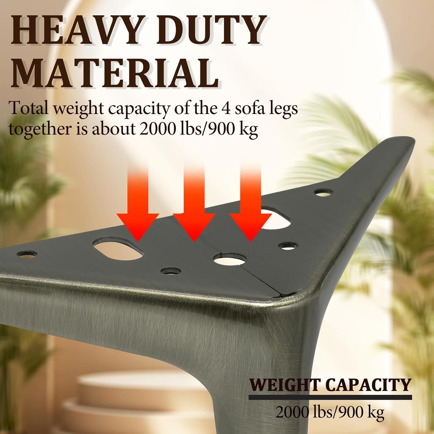 Juego de 4 Patas de Mueble de Metal Kyuionty 10cm Latón Antiguo