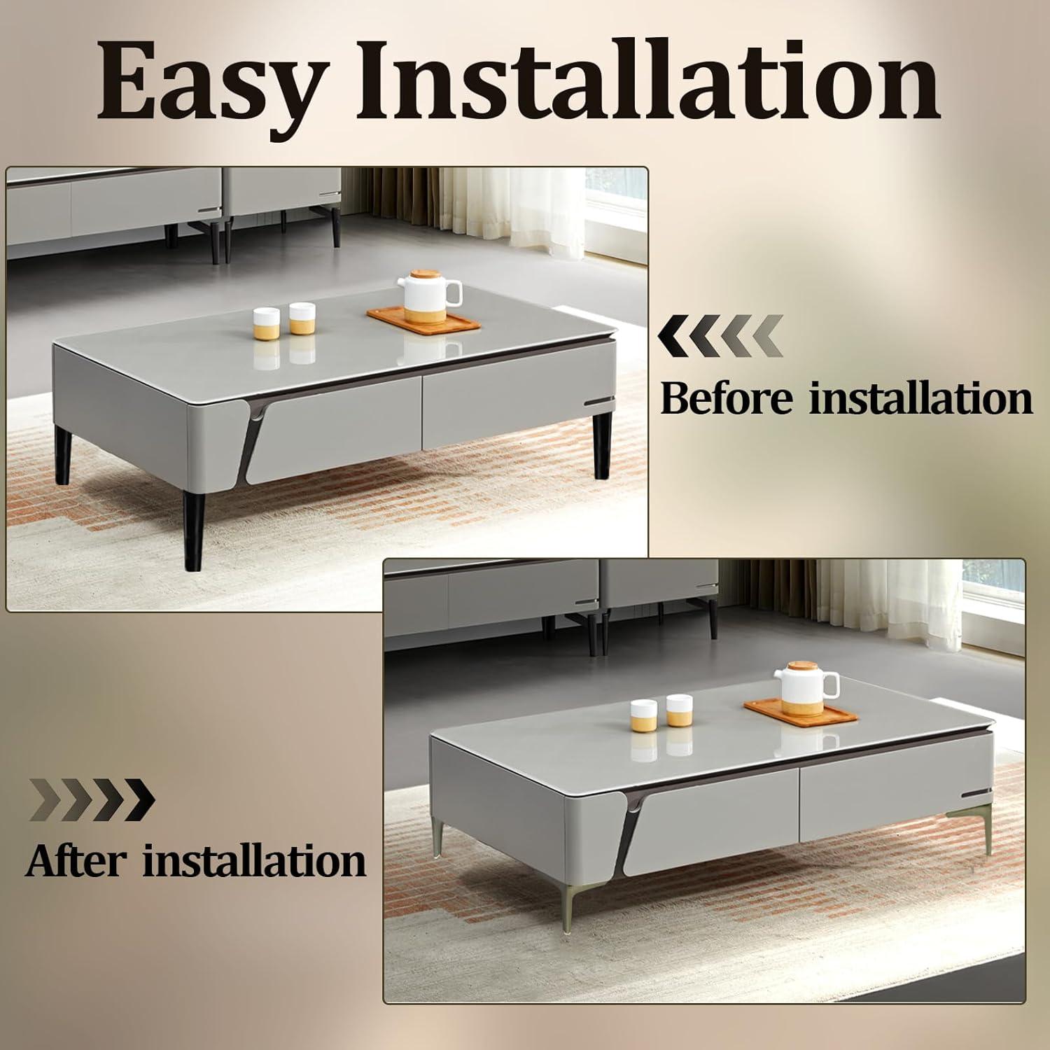 Juego de 4 Patas de Mueble de Metal Kyuionty 10cm Latón Antiguo